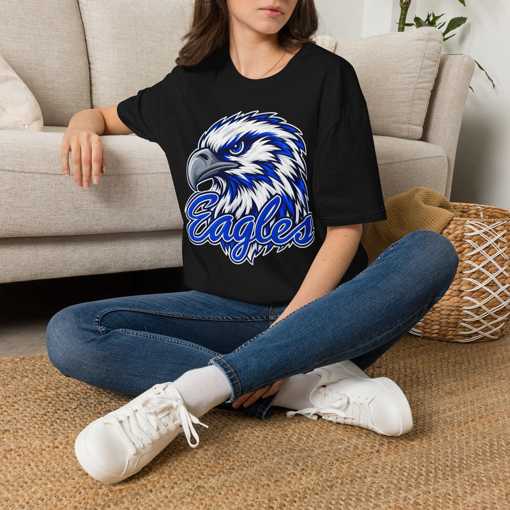 Eagles Graphic T-Shirt — Fierce Blue Eagle Head School Spirit Tee