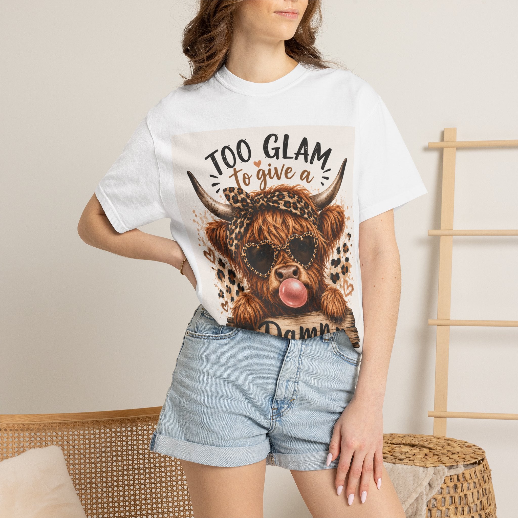 Too Glam to Give a Damn Cow Graphic T-Shirt