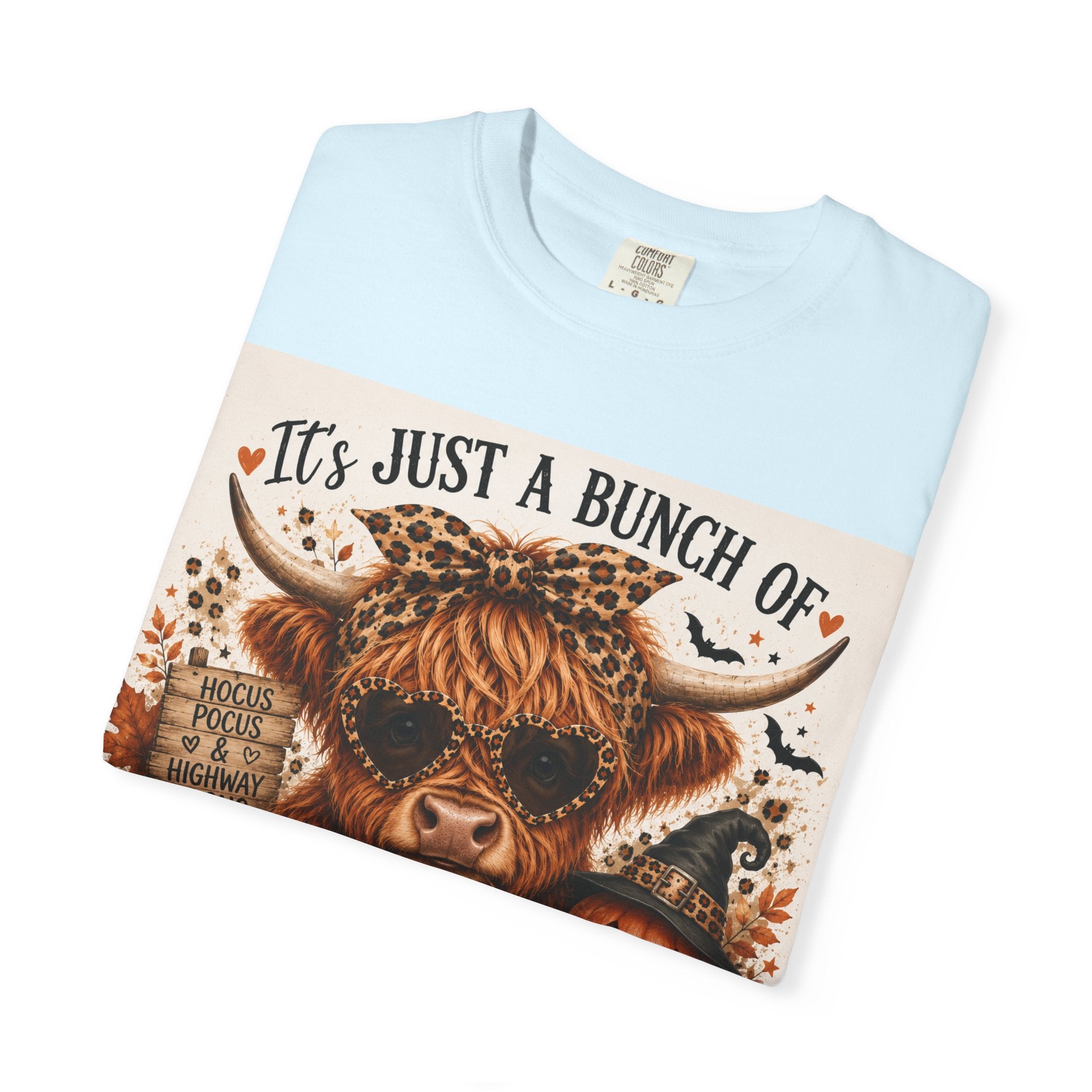 Spooky Season Highland Cow T-Shirt — "It's Just a Bunch of Spooky Season" Halloween Tee