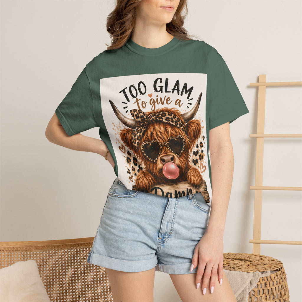 Too Glam to Give a Damn Cow Graphic T-Shirt