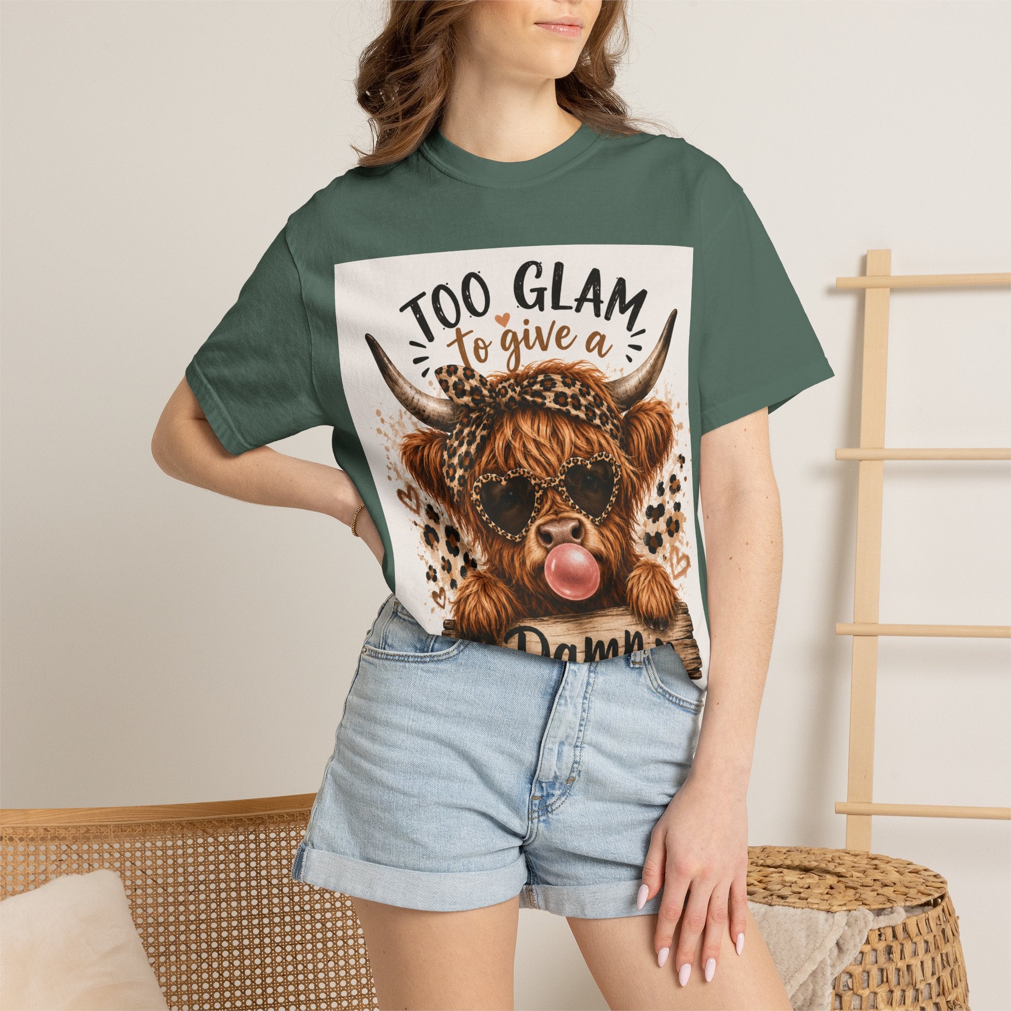 Too Glam to Give a Damn Cow Graphic T-Shirt