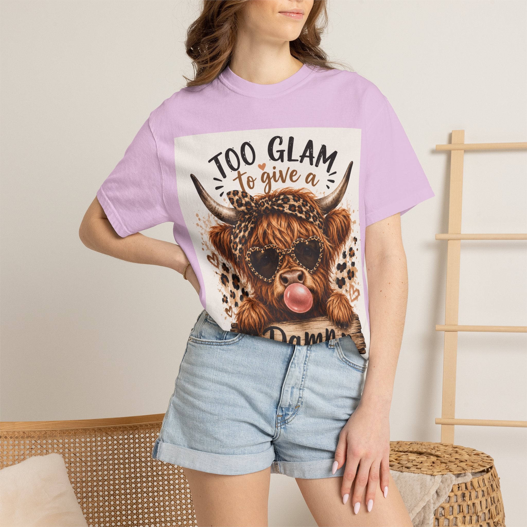 Too Glam to Give a Damn Cow Graphic T-Shirt