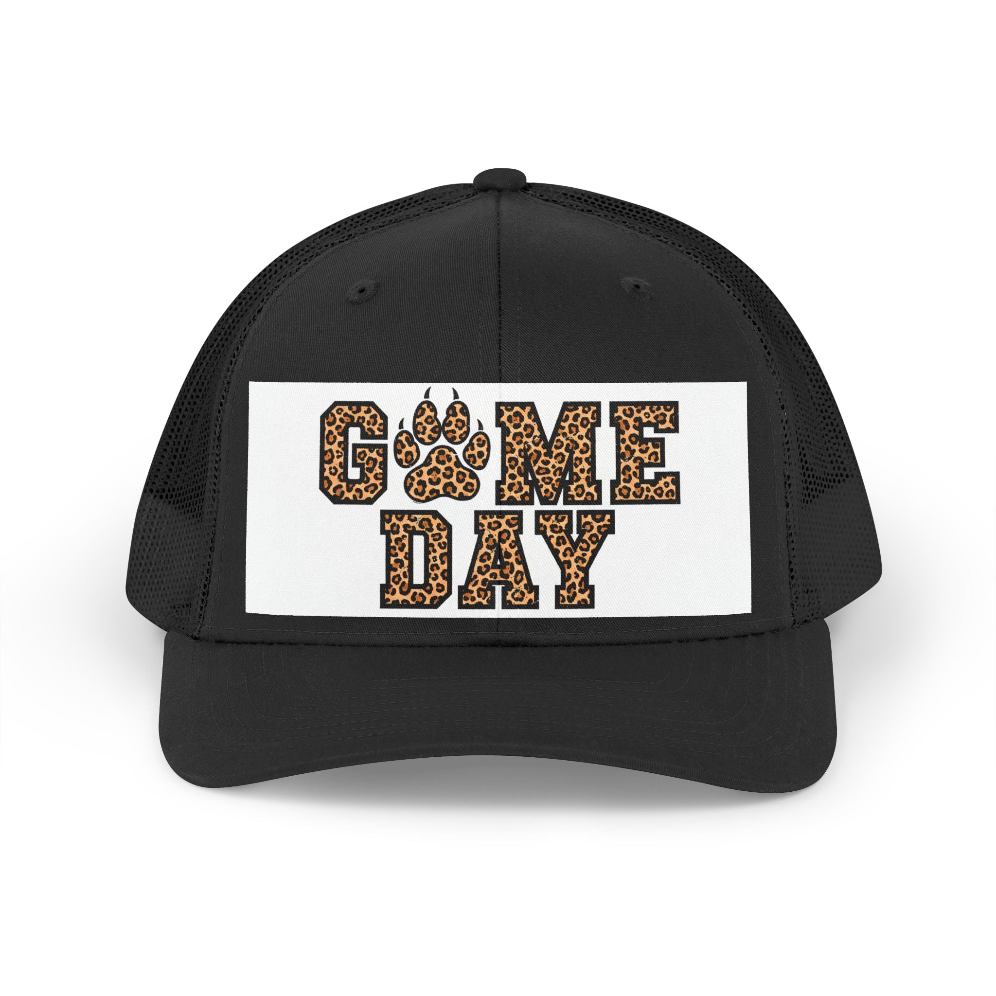 Come Day Leopard Paw Trucker Hat — Retro Animal Print Game Day Cap