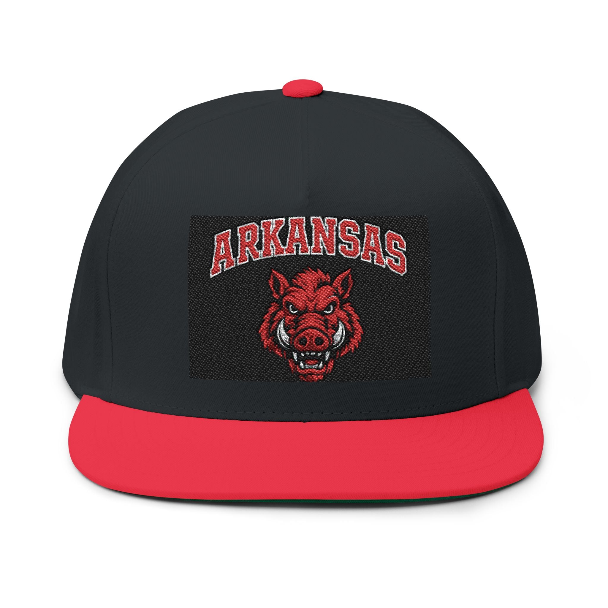Arkansas Razorback Embroidered Flat Bill Cap