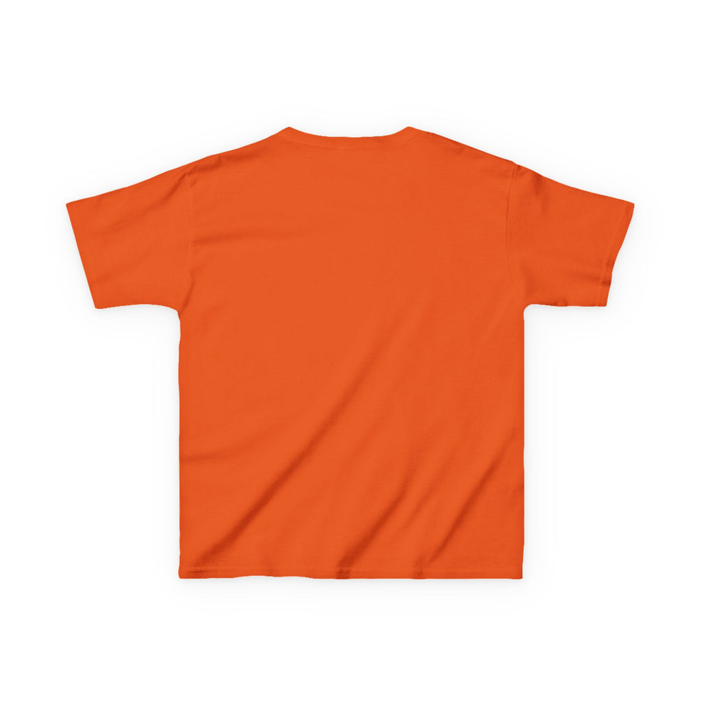 Kids Halloween Tee — "Too Cute to Spook" Black Cat Pumpkin Shirt