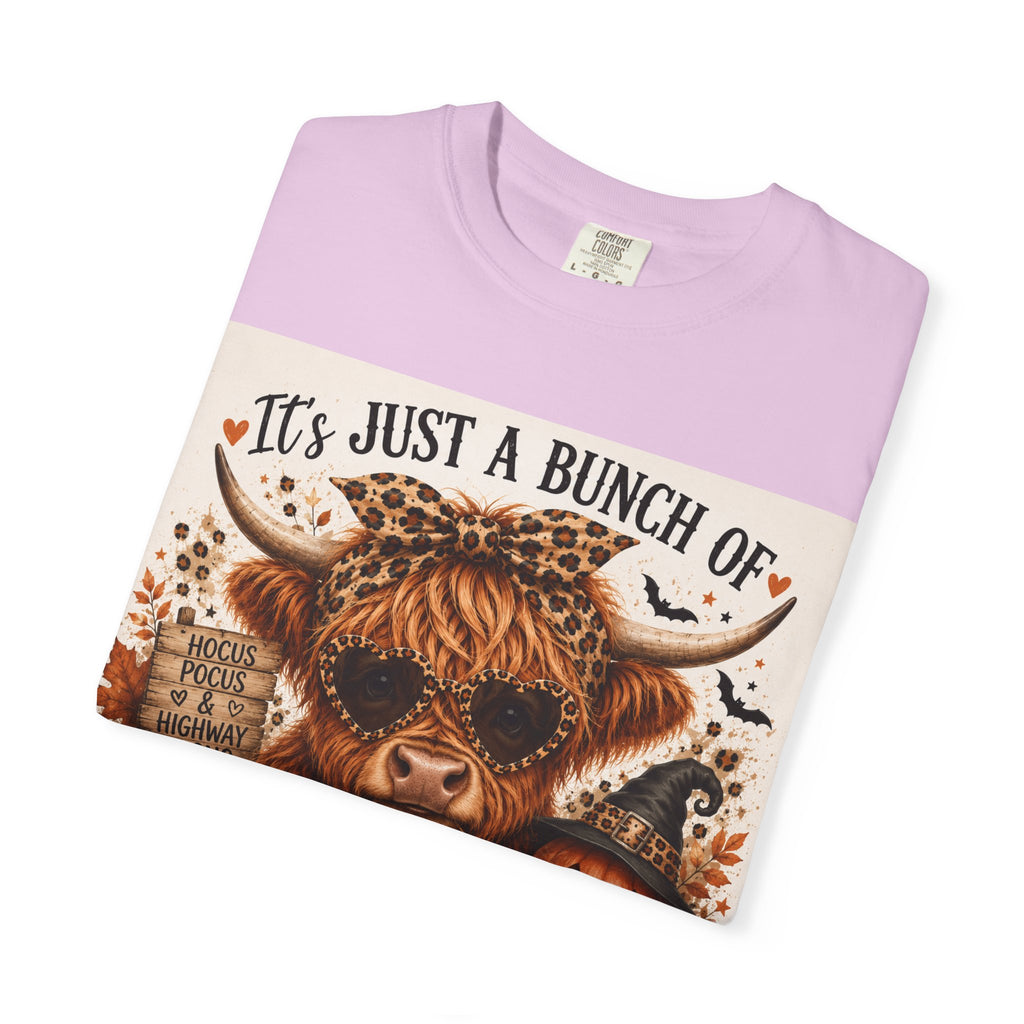Spooky Season Highland Cow T-Shirt — "It's Just a Bunch of Spooky Season" Halloween Tee