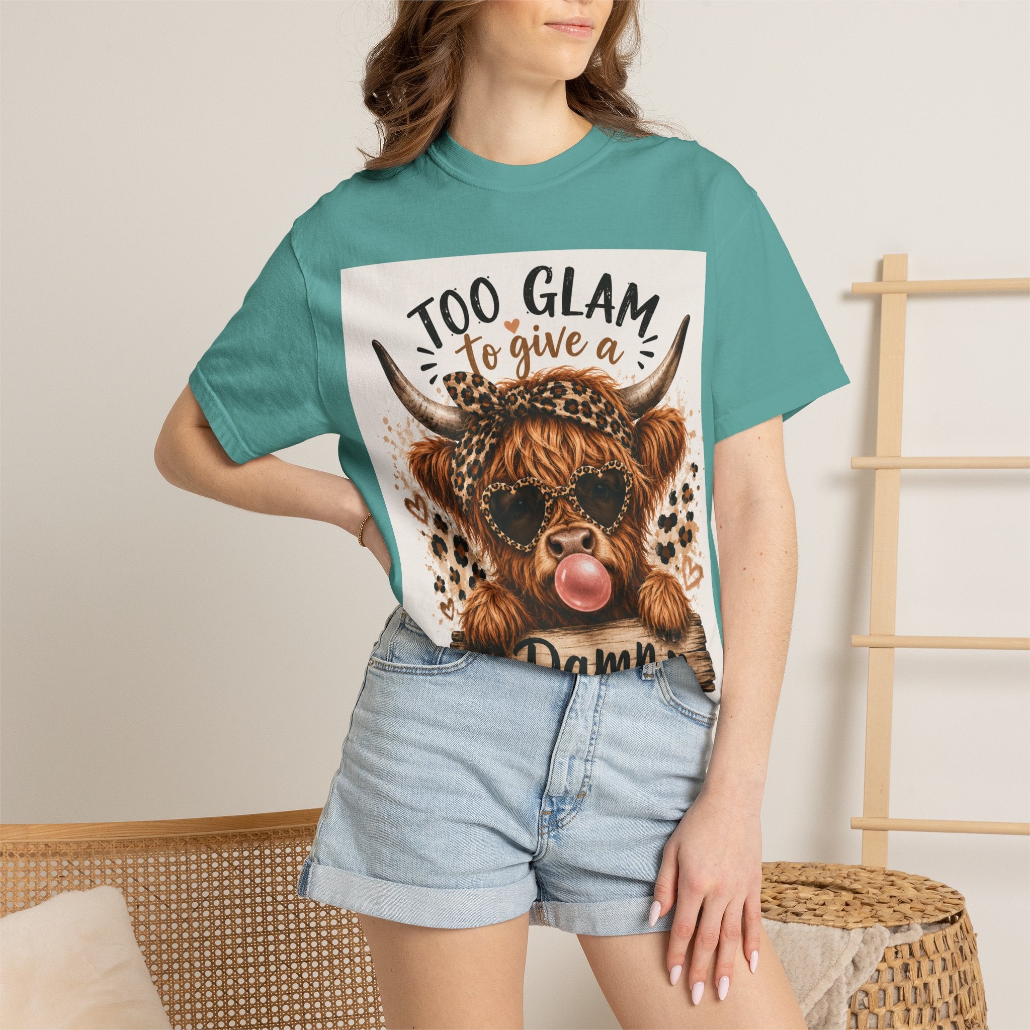 Too Glam to Give a Damn Cow Graphic T-Shirt