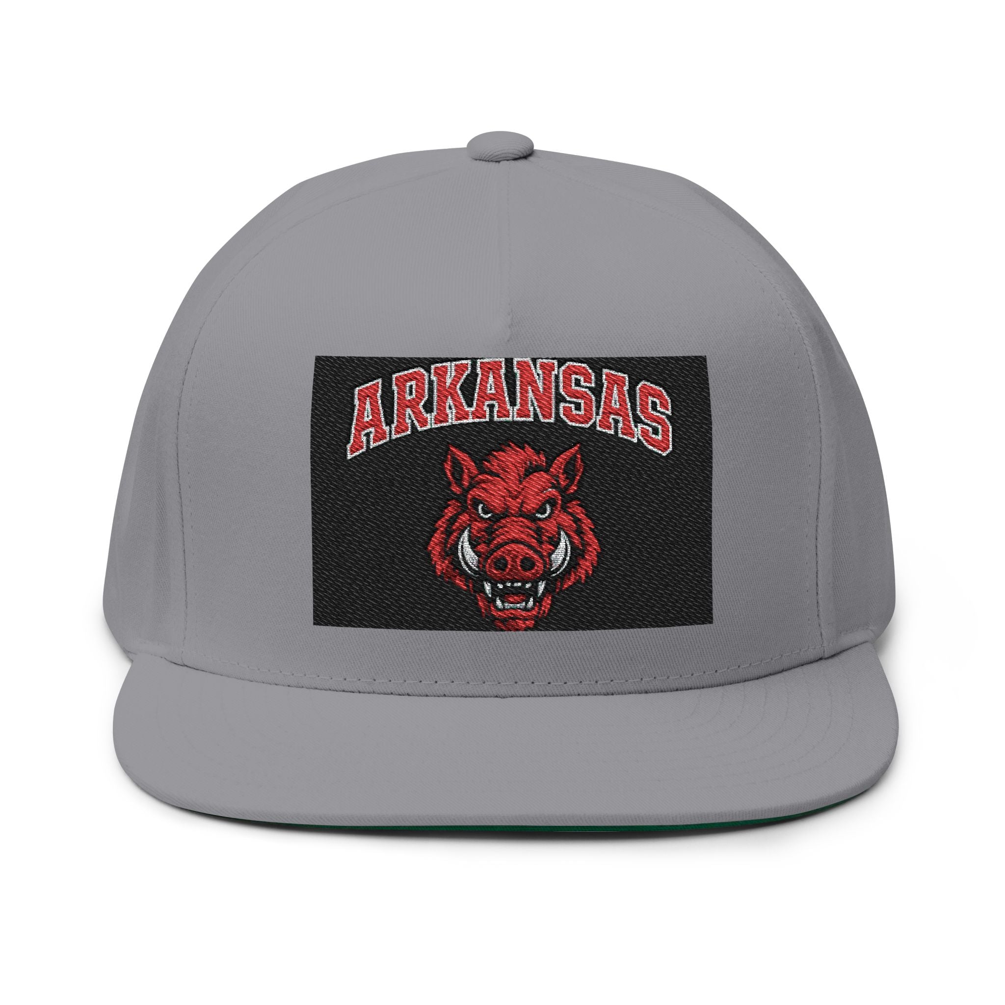 Arkansas Razorback Embroidered Flat Bill Cap