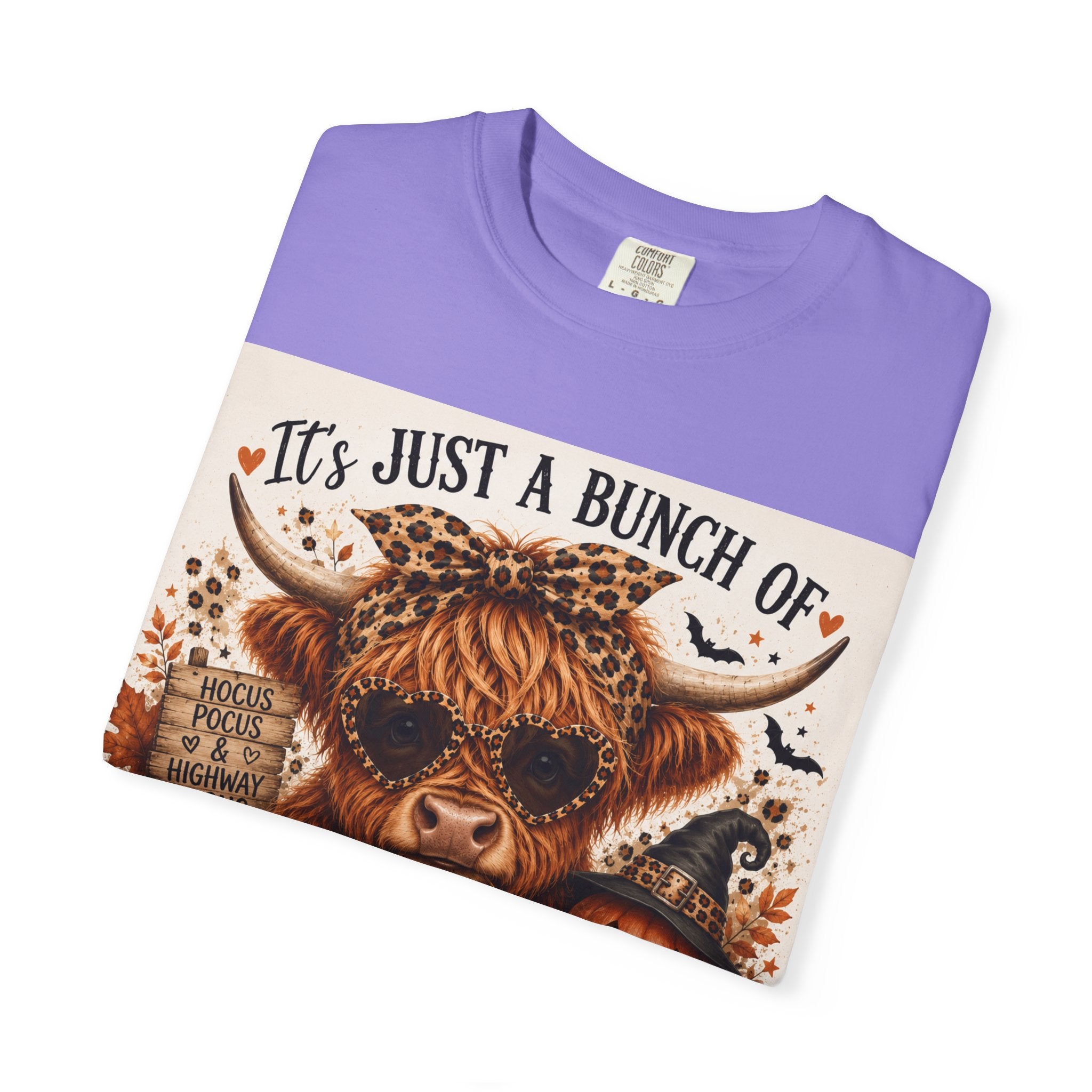 Spooky Season Highland Cow T-Shirt — "It's Just a Bunch of Spooky Season" Halloween Tee
