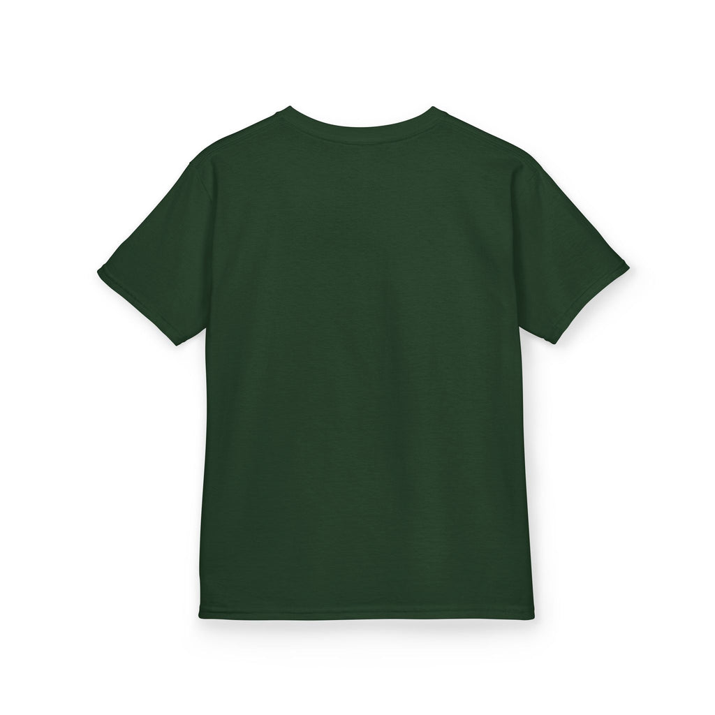 Kids Halloween Tee — "Too Cute to Spook" Black Cat Pumpkin Shirt