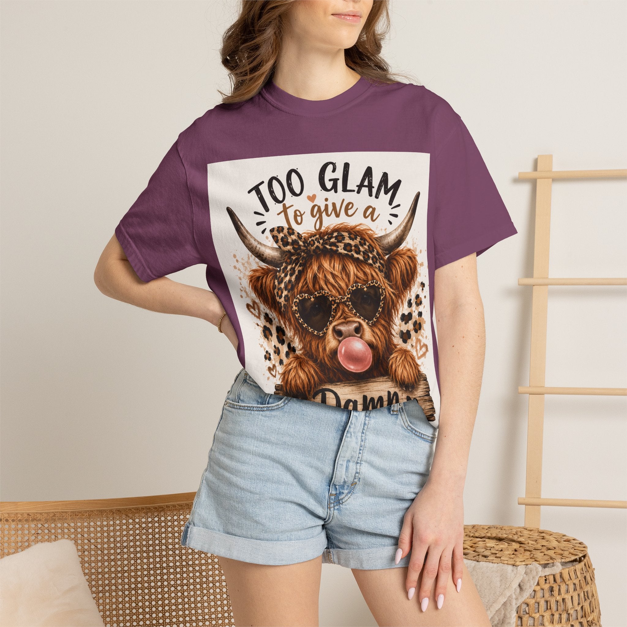 Too Glam to Give a Damn Cow Graphic T-Shirt