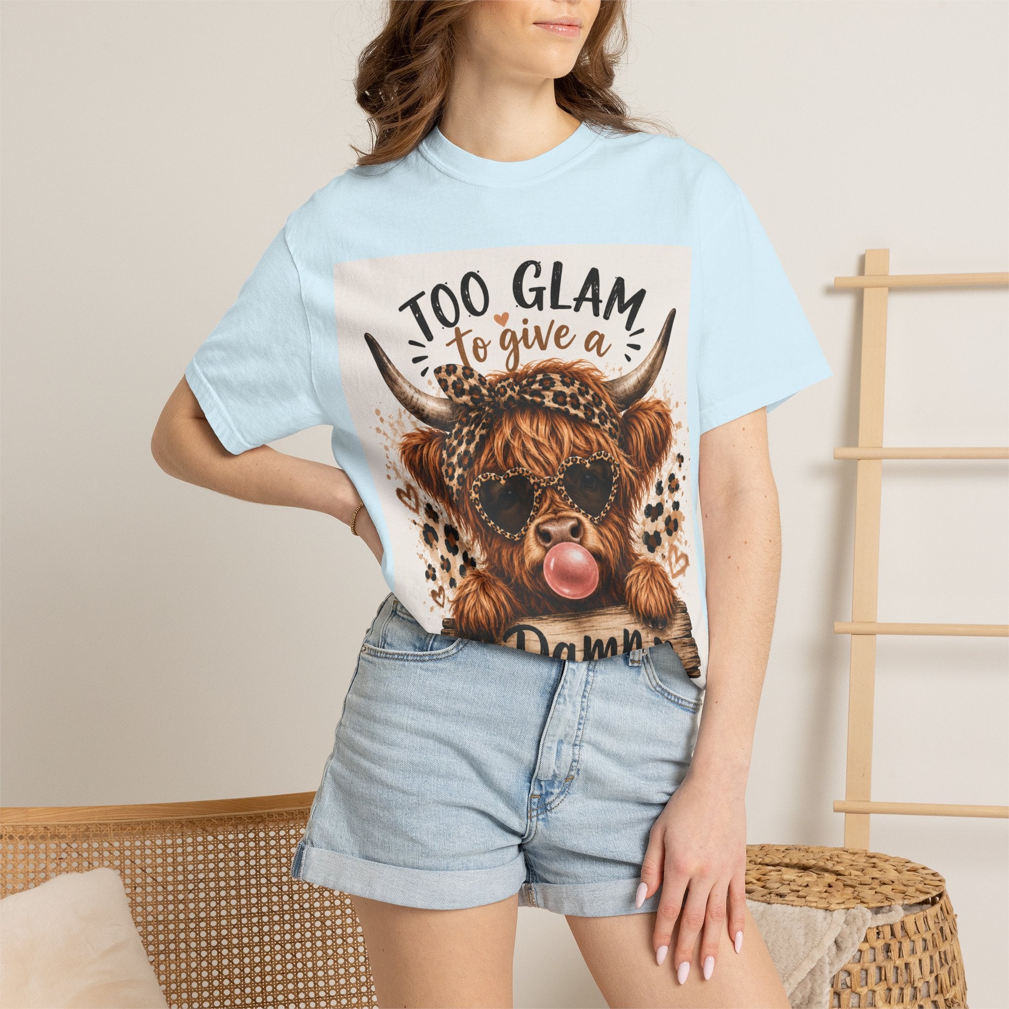 Too Glam to Give a Damn Cow Graphic T-Shirt