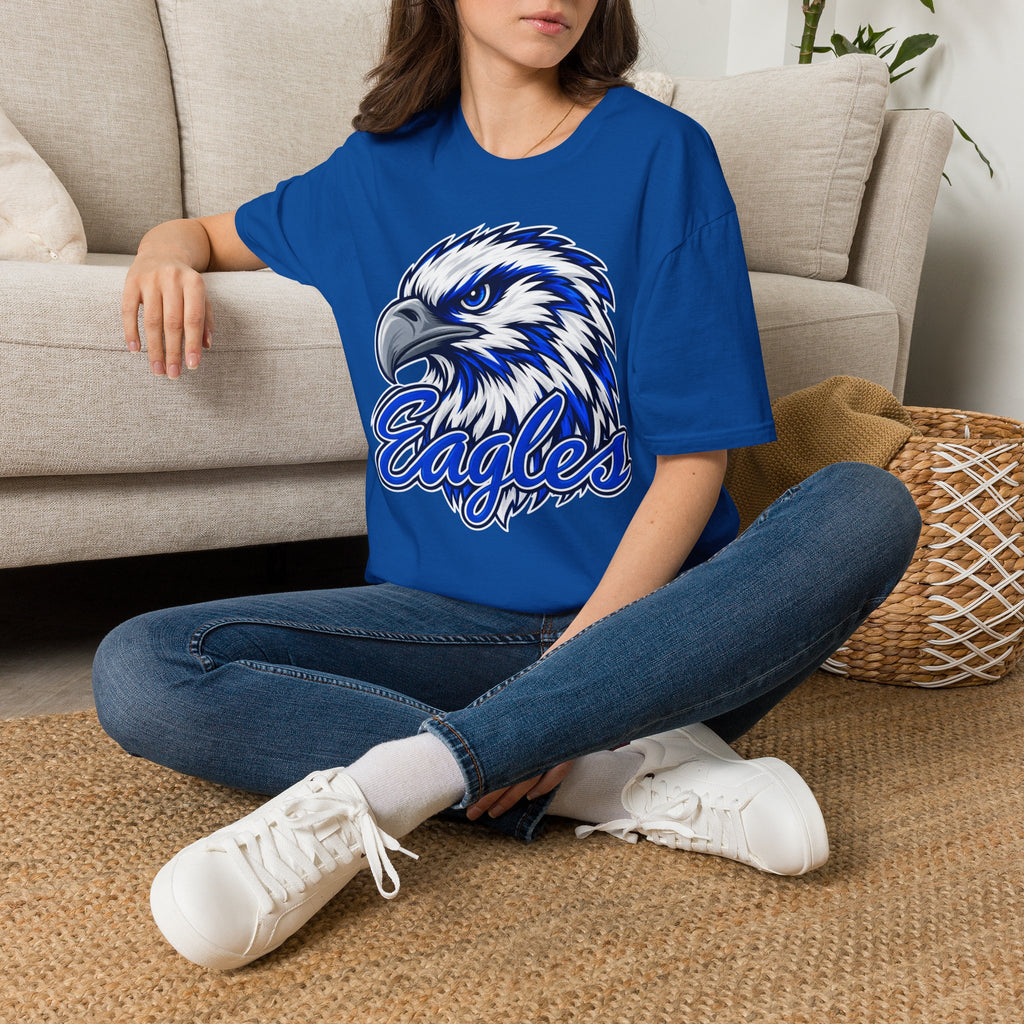 Eagles Graphic T-Shirt — Fierce Blue Eagle Head School Spirit Tee