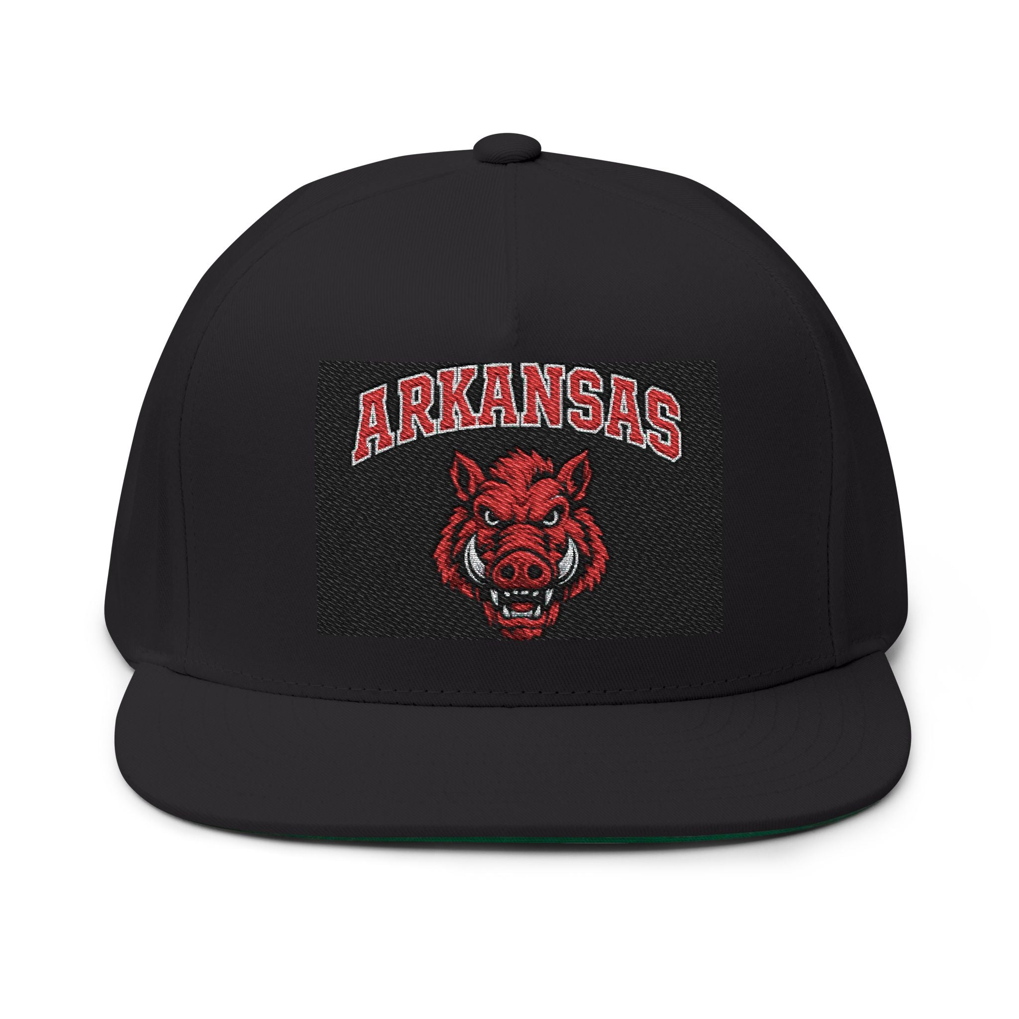 Arkansas Razorback Embroidered Flat Bill Cap