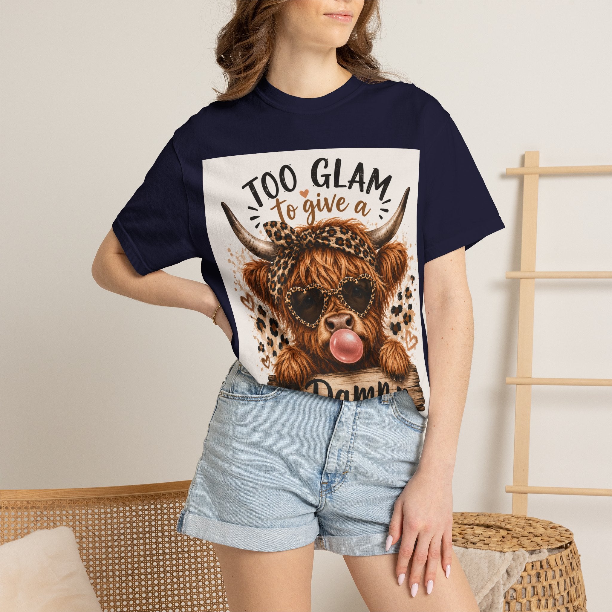 Too Glam to Give a Damn Cow Graphic T-Shirt