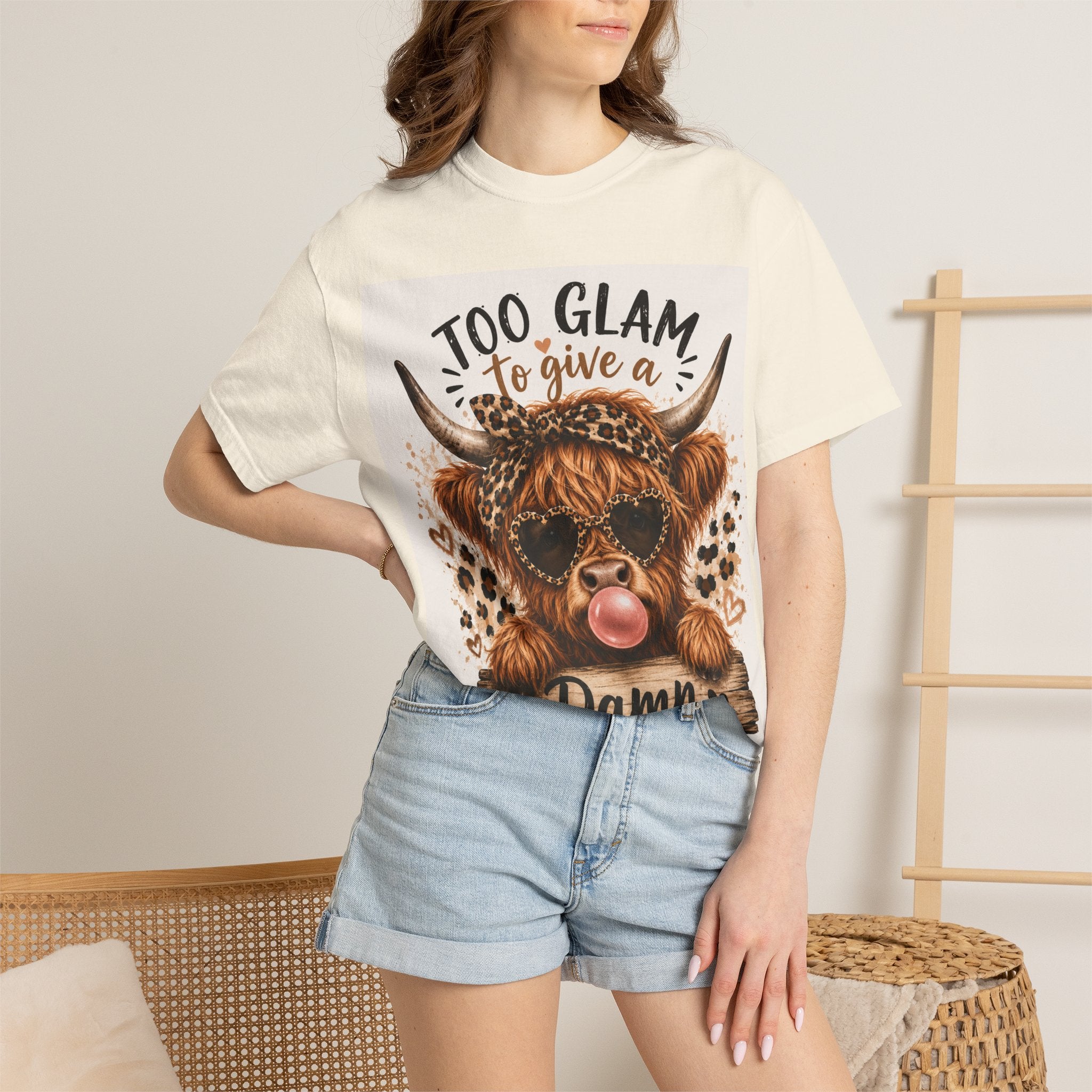 Too Glam to Give a Damn Cow Graphic T-Shirt