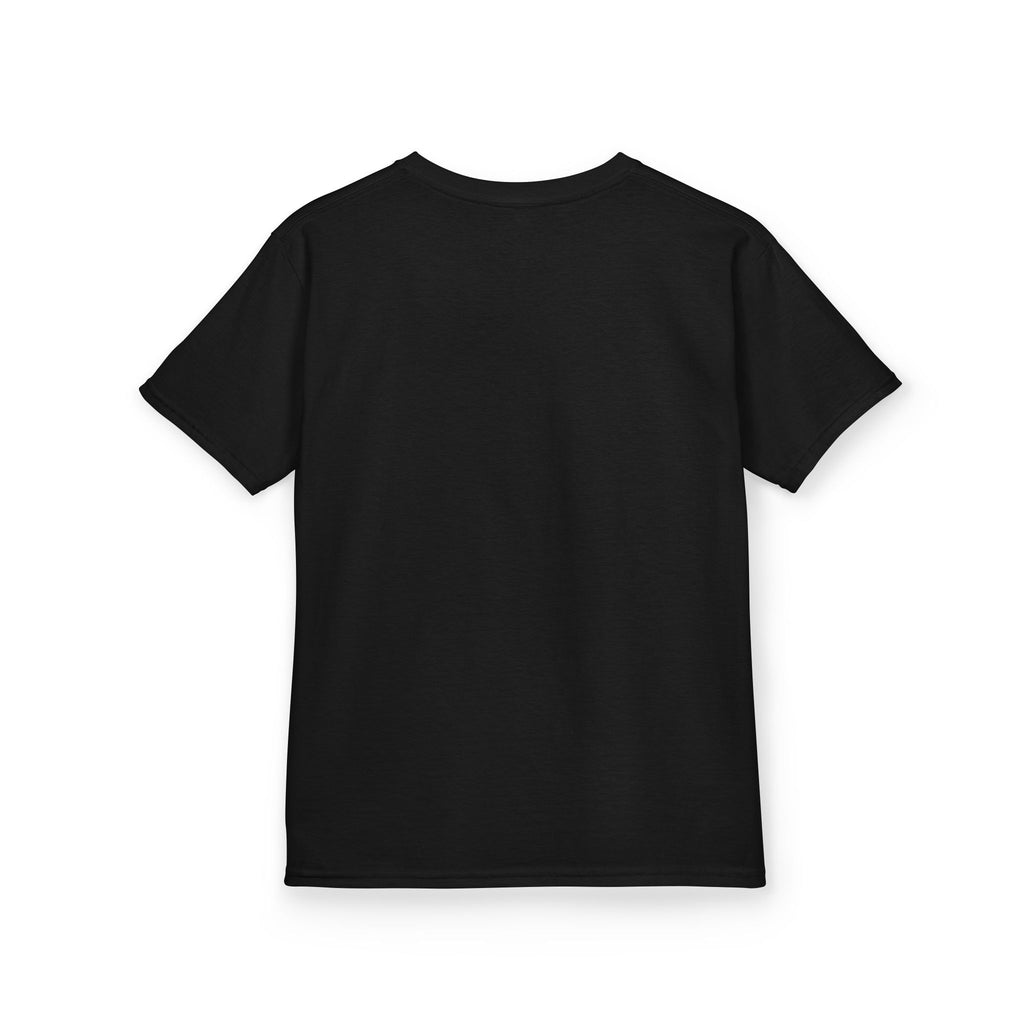 Kids Halloween Tee — "Too Cute to Spook" Black Cat Pumpkin Shirt