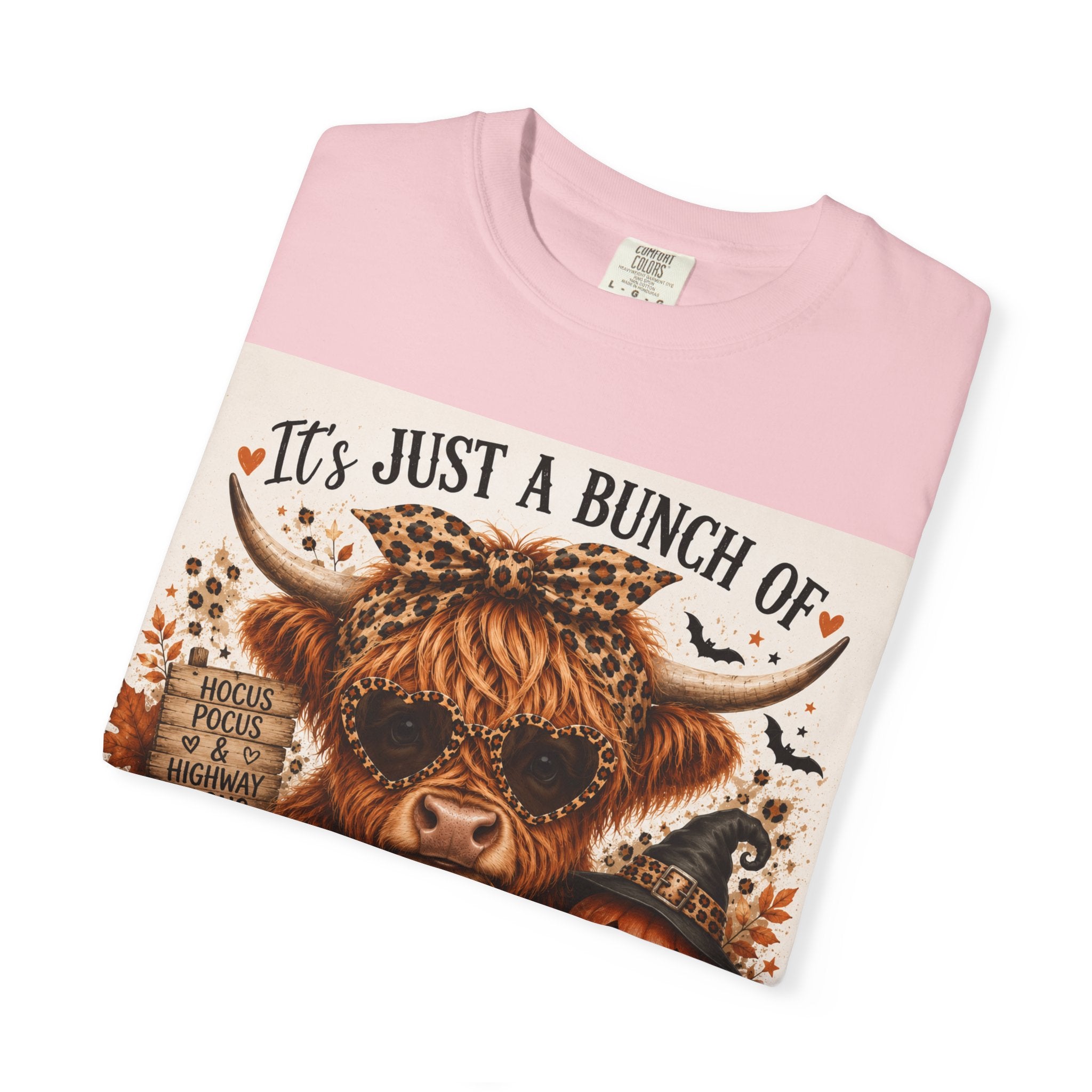 Spooky Season Highland Cow T-Shirt — "It's Just a Bunch of Spooky Season" Halloween Tee