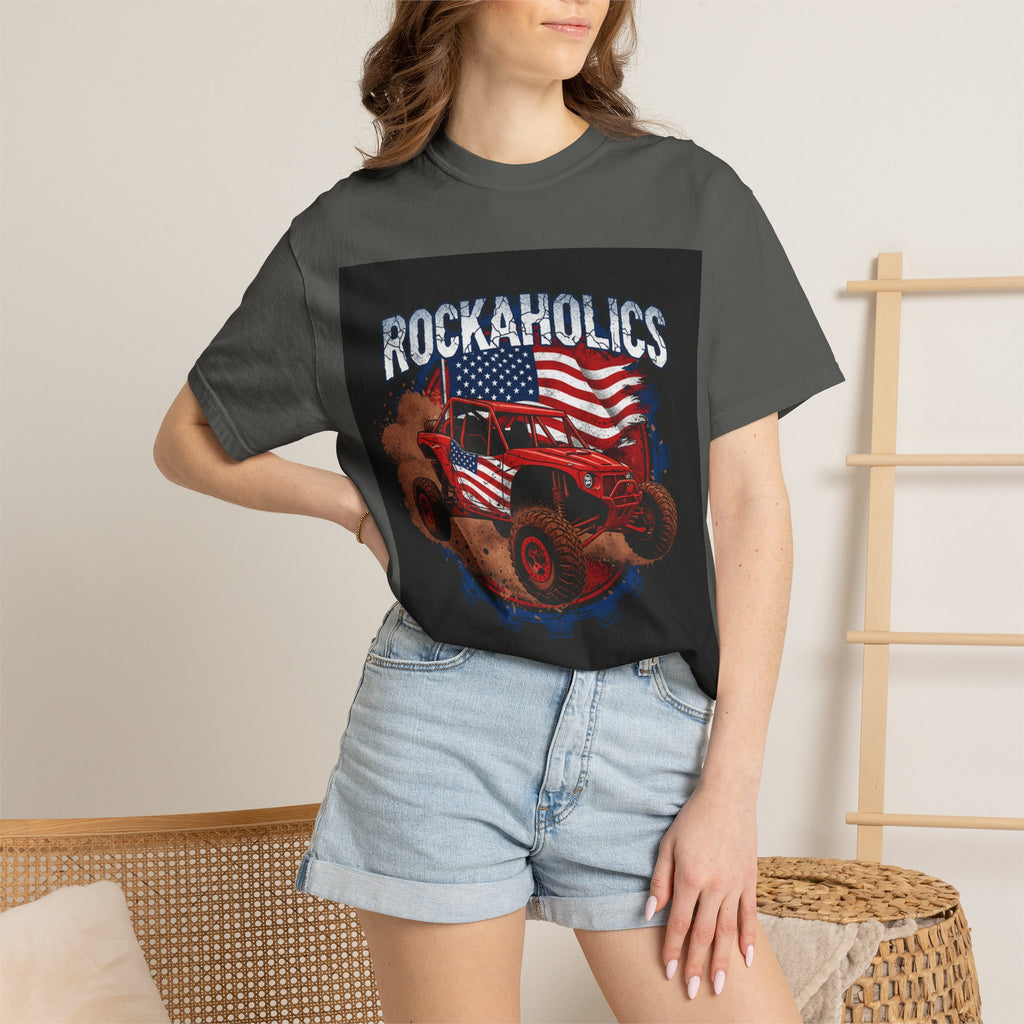 Rockaholics Off-Road Truck T-Shirt — American Flag Mudder Tee