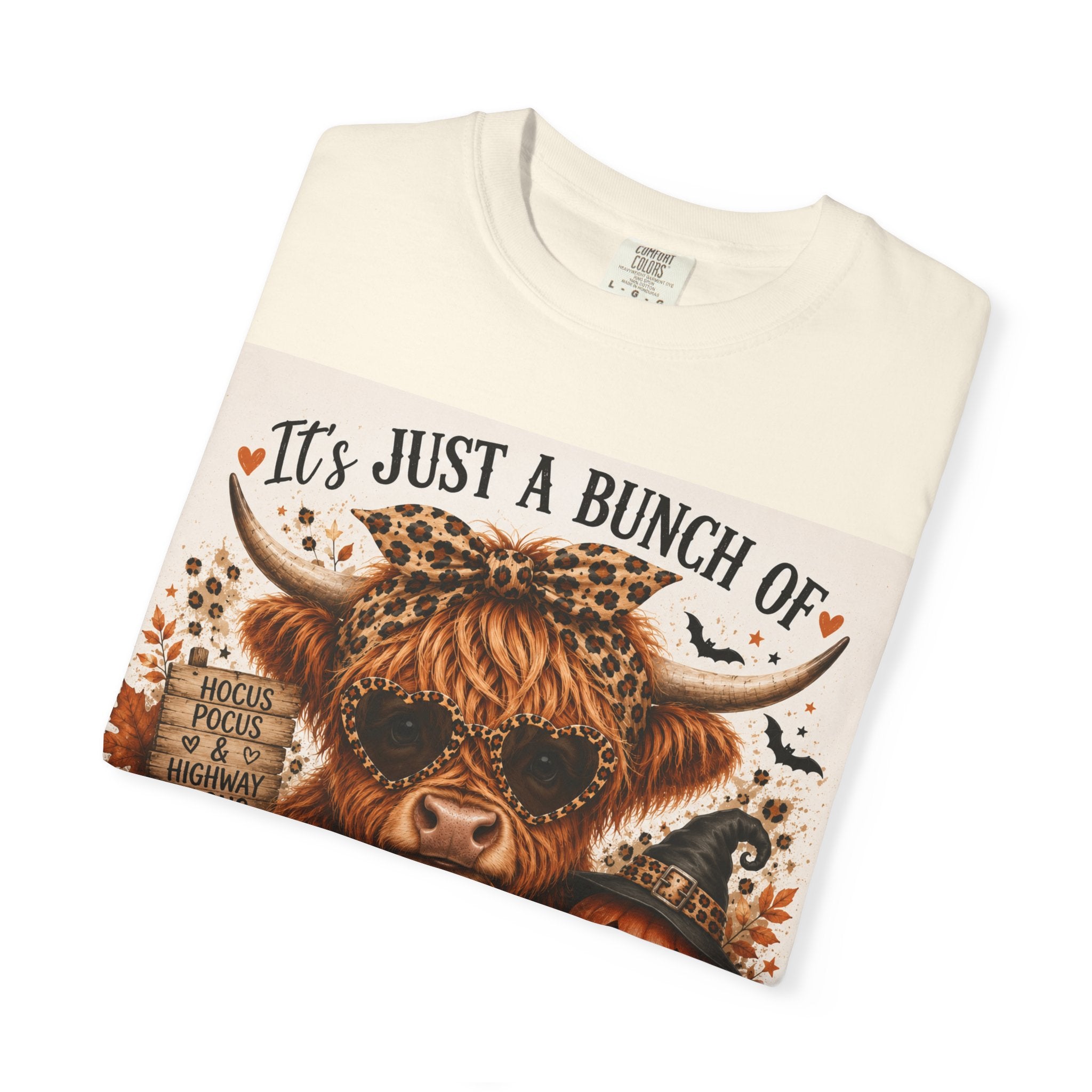 Spooky Season Highland Cow T-Shirt — "It's Just a Bunch of Spooky Season" Halloween Tee